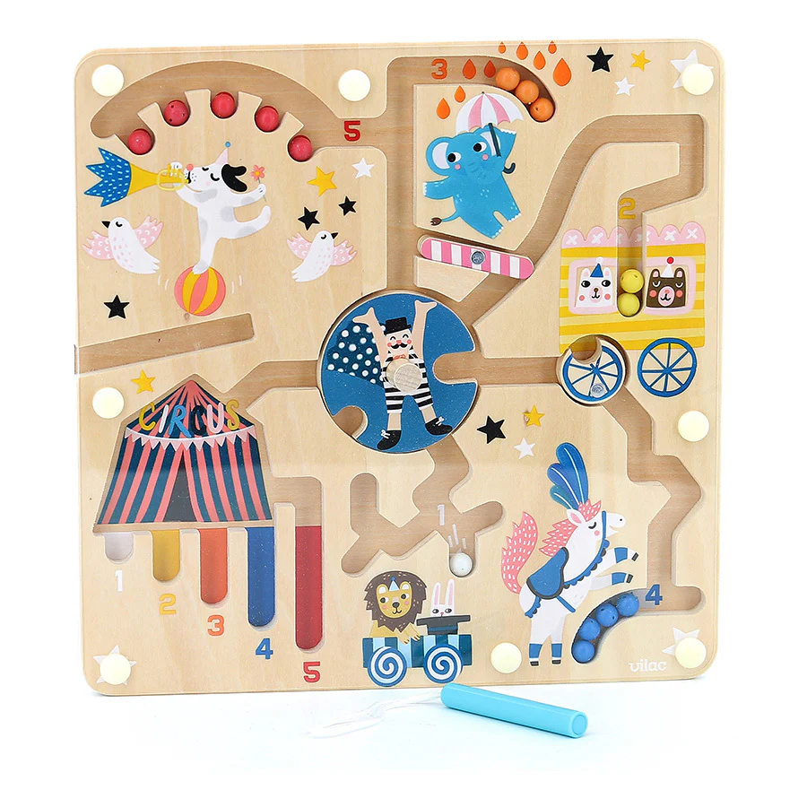 Labyrinthe magnétique enfant 2 ans en bois – Cirque VILAC