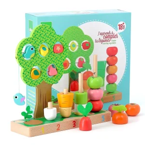 Jouet en bois pour apprendre à compter - Légumes
