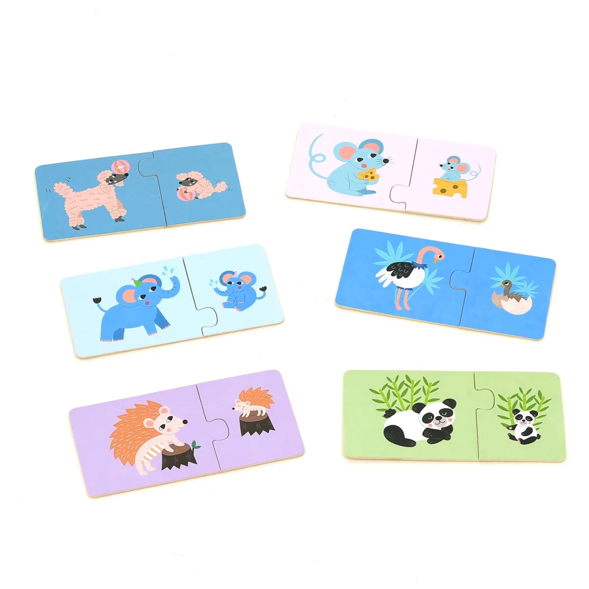 Coffret puzzles en bois 2 ans – Mamans & bébés animaux – Image 6
