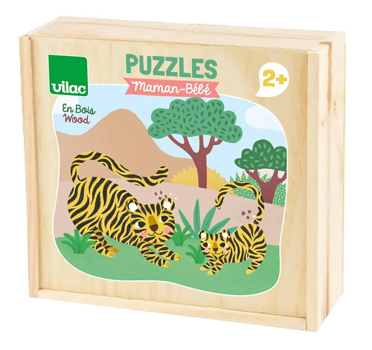 Coffret puzzles en bois 2 ans – Mamans & bébés animaux – Image 5