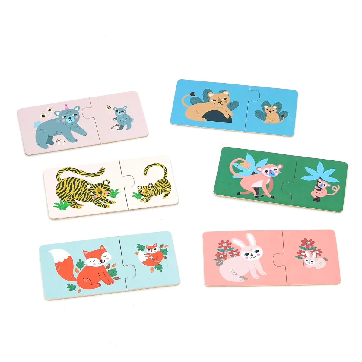 Coffret puzzles en bois 2 ans – Mamans & bébés animaux – Image 7